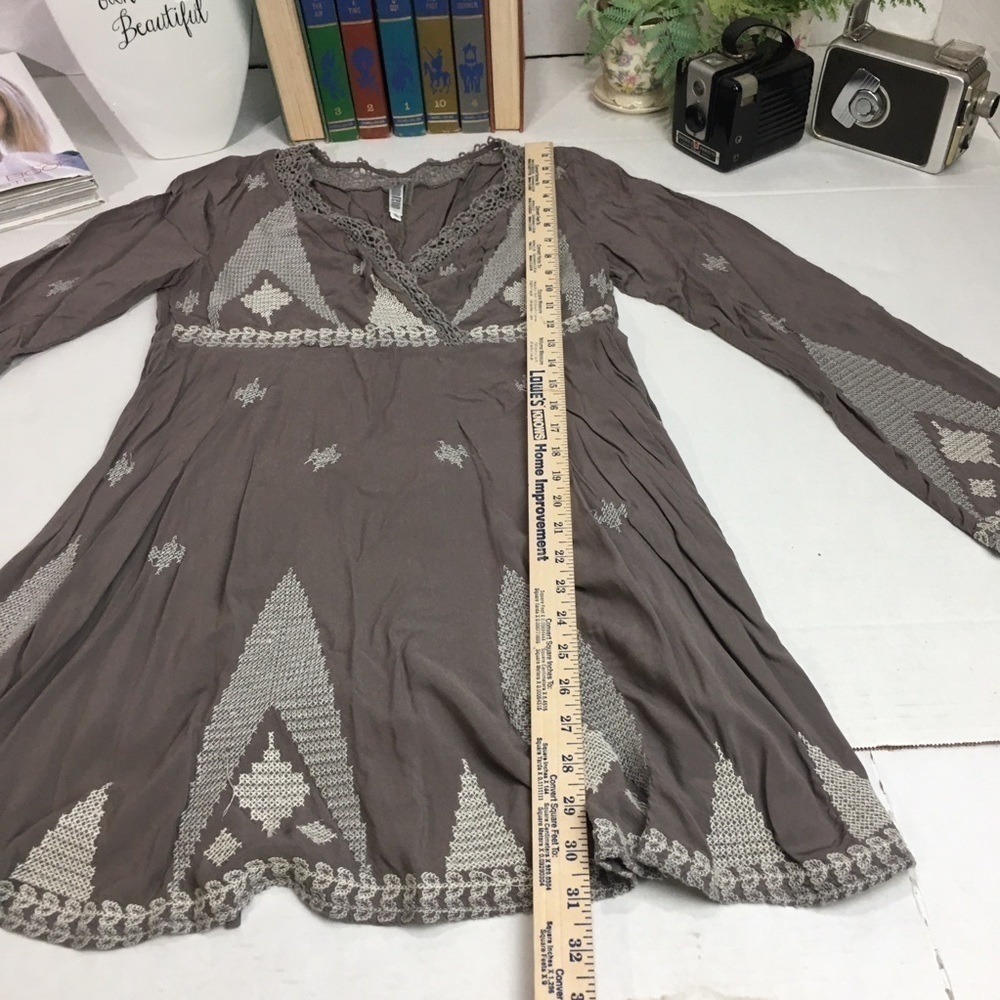 Monoreno Boho Embroidered Dress | 100% Rayon · Festival / Cottagecore - Picture 8 of 12